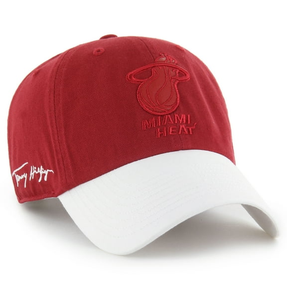 Men's '47 x Tommy Hilfiger Red/White Miami Heat Courtside Cleanup Adjustable Hat