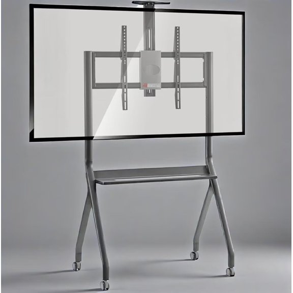 OmninexHub Smart Board Cart Adjustable Rolling TV Stand for 42-75" Screens up To 176 Lbs for Living Room And Office