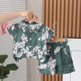 thumbnail image 2 of NIEWTR Toddler Baby Girls Summer Outfits Baby Boy Summer Clothes Short Sleeve Shark Print Tee and Cargo Style Shorts Lounge Shorts 2Pcs 6-12-18-24 Months(Dark Green,4-5 Years), 2 of 6