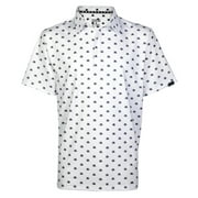 Micro Skull Cool-Stretch Men's Golf Shirt (White)