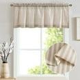 thumbnail image 2 of Curtainking Kitchen Valance Curtain Stripe Pattern Farmhouse Window Valance 16 inch Linen Window Treatment for Bathroom Bedroom Rod Pocket 1 Panel Taupe, 2 of 10