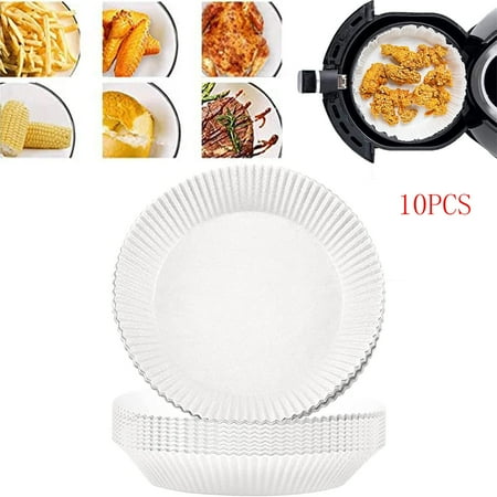 6.3 Inch Air Fryer Liners Disposable-10PCS Round Parchment Paper Liners Heat Resistant & Non-Stick Unbleached Liners for Air Fryer Oven Roasting