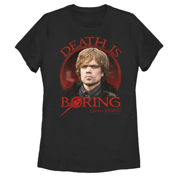 Women's Game of Thrones Tyrion Death is Boring  Graphic Tee Black Large