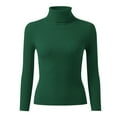 thumbnail image 3 of Ediodpoh Women Ribbed Pullover One Size Turtleneck Pullover Elegant Knitted Sweaters for Women Slim Fit for Autumn Winter Green, 3 of 4