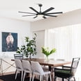 thumbnail image 4 of Parrot Uncle 60" Modern Black Large Dimmable LED Ceiling Fan with Lights and Remote for Living Room, Covered Patio, 4 of 15