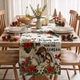 thumbnail image 2 of Sm:)e Jesus Nativity, Poinsettia Cross Christmas Table Runner , 13 x 72 Inch Beige Farmhouse Table Decor, Universal for Indoor Outdoor Kitchen, Home & Party Decoration, 2 of 7