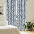 thumbnail image 2 of Ambesonne Ethnic Curtains, Messy Waves Triangles, Pair of 28"x63", Navy Blue and Cream, 2 of 5