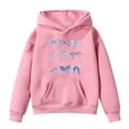 thumbnail image 4 of Weebloom Girls Bow Hoodie Long Sleeve Soft Sweatshirt Graphic Hoody Kids Cute Pullovers Top Clothes For Girls Outwear Pink 9-10 Years, 4 of 4