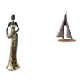 thumbnail image 1 of Estatua de de mujer tribal africana, arte vintage, artesanía, escultura decorativa, adorno para chimenea, gabinete, decoración de habitación, 1 of 8