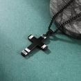 thumbnail image 5 of Metaljc Stainless Steel Cross Pendant Necklace for Men, 24" Chain, Religious Jewelry Gift Set, 5 of 10