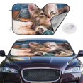 thumbnail image 2 of Uemuo Playful Cat Pattern Accordion Car Windshield Sun Shade, Foldable Reflective Sun Visor for Car, Reflector Windshield Sunshade-Small, 2 of 7