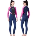 thumbnail image 3 of 3MM Maillot de Bain Multicolore Col Rond une Pièce Longue Preuve et Imperméable Maillots de Bain Manches Snorkeling Ensemble Réglable Élastique Maillots de Bain Vêtements Rose L, 3 of 7