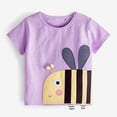 thumbnail image 6 of mgoYE Girl Tshirt Size 7-8 Toddler Girls T-Shirt Short Sleeve Shirt Bee-Print Cute Summer Tops Tees Dinosaur Graphic(Purple,3-4 Years), 6 of 8