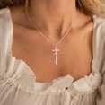 thumbnail image 4 of GOSFRY Cross Necklace for Women 14K Real Gold Silver Plated Dainty Simple Faith Jewelry Religious Minimalist Gift, 4 of 6