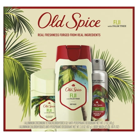 Old Spice Fiji with Palm Tree Body Wash, Invisible Spray & Antiperspirant & Deodorant for Men Gift