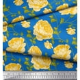 thumbnail image 2 of Soimoi Tissu Georgette Viscose Feuilles & Roses Imprimé Floral 1 Yard 42 Pouces de Large, 2 of 3