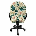 thumbnail image 3 of Floral Office Chair Slipcover, Digital Style Tropical and Exotic Multi Petal with Lobed Wide Palm Leaves, Protective Stretch Decorative Fabric Cover, Standard Size, Multicolor, by Ambesonne, 3 of 5