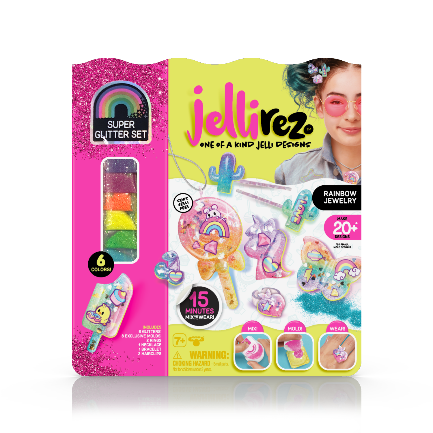 Jelli Rez Super Glitter Rainbow Pack - Quick & Easy Craft Activity