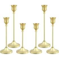 Genreen 6PCS Candlestick Holders , Metal Taper Candle Holder, Gold Candle Holders for Pillar Candles, Candle Holder for Halloween Decorations