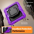 thumbnail image 4 of for iPad Mini 7th/6th Generation Case 8.3 inch 2024/2021, 360 Rotating Shockproof Cover with Stand, Handle, Shoulder Strap, Purple, 4 of 7