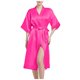 thumbnail image 1 of Bata de novia de satén estilo kimono para mujer: cuello en V, mangas 3/4, largo hasta la rodilla con cinturón, perfecta para los preparativos del día de la boda y para las damas de honor, 1 of 6