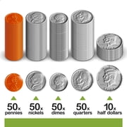 Play Money Coins for Kids - Set of 10 Half Dollars, 50 Quarters, 50 Dimes, 50 Nickels, 50 Pennies