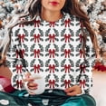 thumbnail image 4 of Birdeem T-Shirt de Noël pour Femmes, Manches Longues Décontractées Imprimées, Col Rond Chandail en Molleton Ample Sans Capuche, 4 of 5