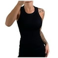 thumbnail image 1 of MIASHUI Women Tank Top Sleeveless Ribbed Basic Shirt Summer Casual Going Out Clothes,Black,XXL, 1 of 4