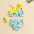 thumbnail image 4 of Niñas Pequeñas Traje de Baño de Verano Impreso de Cuerpo Dividido Conjunto de Dos Piezas para las Vacaciones de Natación en el Interior de la Playa, 4 of 7