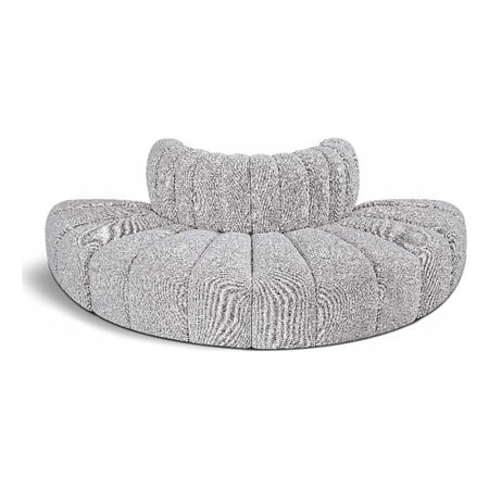 Meridian Furniture Arc Grey Boucle Fabric Modular Sectional