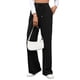 thumbnail image 3 of Pantalones Deportivos Casuales para Mujer, de Pierna , Holgados, con Cordón Ajustable, Cintura Alta, Elásticos y Bolsillos. Negro XXL, 3 of 9
