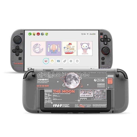 GeekShare Slim Protective Case for Switch 2 Console and JoyCon Cover Hard Skin Moon Clear