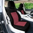 thumbnail image 4 of FH Group Universal Fit Burgundy Car Seat Covers, Diamond Stitched Flat Cloth Seat Protector for Trucks, SUVs & Vans, Washable - Full Set, 4 of 8