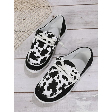 Womens Loafers Flats Low Heel Slip On Canvas Lace Up Footwear Closed Toe Comfortbale Slides Walking Shoes