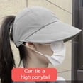 thumbnail image 4 of Guiexla Outdoor Sun Protection Hat with Side Hook Anti-UV Wide Brim Sunscreen Solid Color Ponytail Hole Adjustable Foldable Lightweight Gardening Travel Sun Hat, 4 of 8