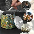 thumbnail image 4 of Yayeee Ashtray with Lid for Cigarette Smokeless Stainless Steel Home Ash Holder, Green Floral Garden, 4 of 7