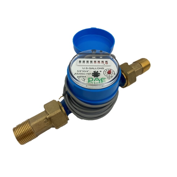 DAE AS200U-75P Water Meter with Pulse Output, 3/4" NPT Couplings, Measuring in Gallons