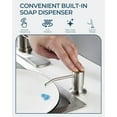 thumbnail image 6 of LED Kitchen Faucet with Soap Dispenser, Brushed Nickel Stainless Steel Traditional Spring Commercial Pull Out Sink Faucet with Pull Down Sprayer for Laundry RV Camper Bar Farmhouse Laundry, 6 of 11