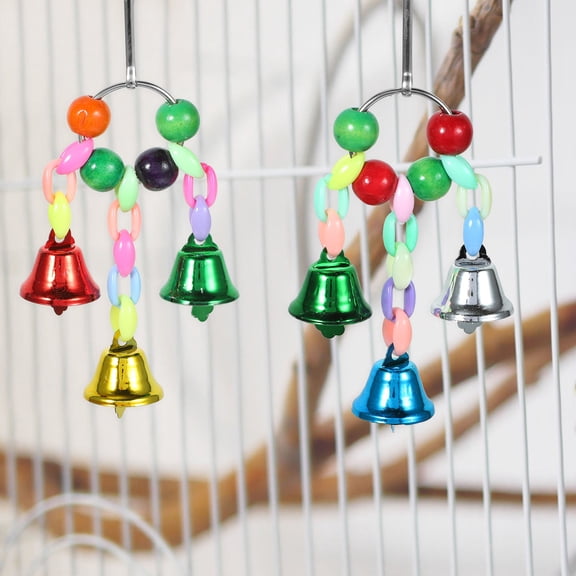 ETEREAUTY 3Pcs Bird Cage Bell Decor Hanging Toy for Pet Entertainment Owners