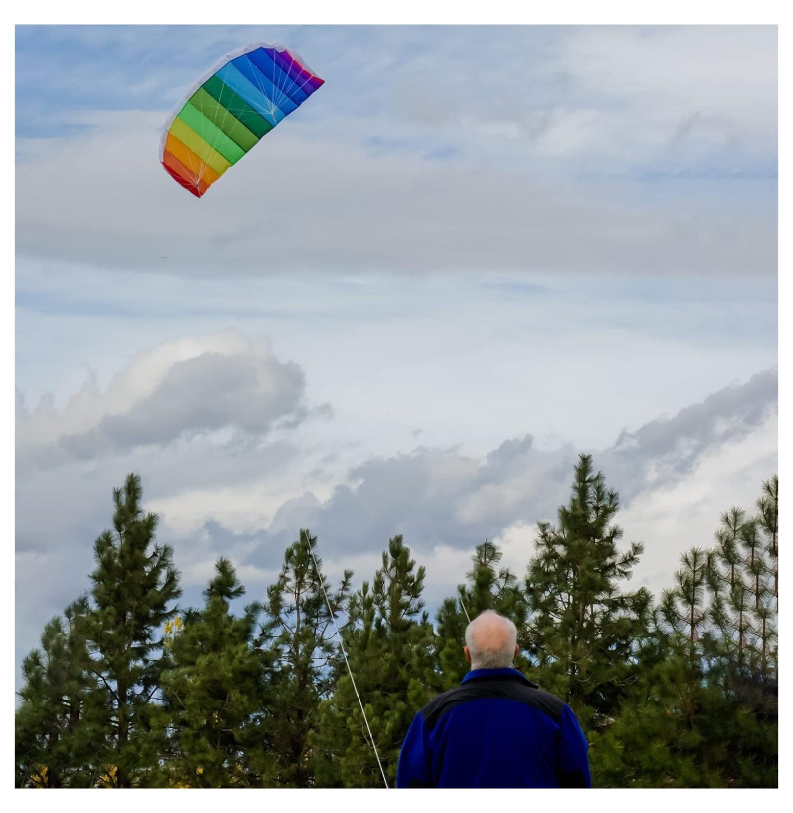 YfulYde 2973 Rainbow 62" Sport Kite Dual Line Stunt Parafoil Includes Braided Kite Line and Bag