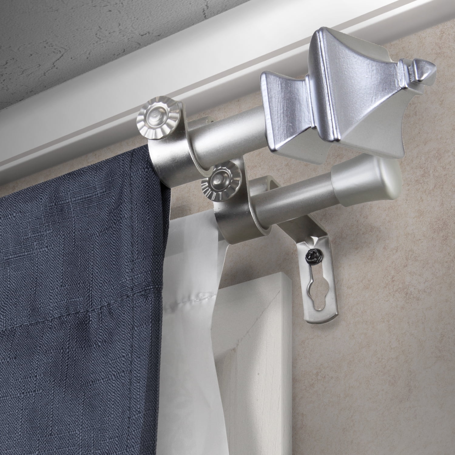 5/8" Adjustable 84 -120" Gavin Double Curtain Rod - Satin Nickel