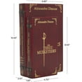thumbnail image 3 of DecMode "The Three Musketeers" Faux Book Storage Red Mango Wood Decorative Box with Gold Accents, 2 Count, 3 of 14