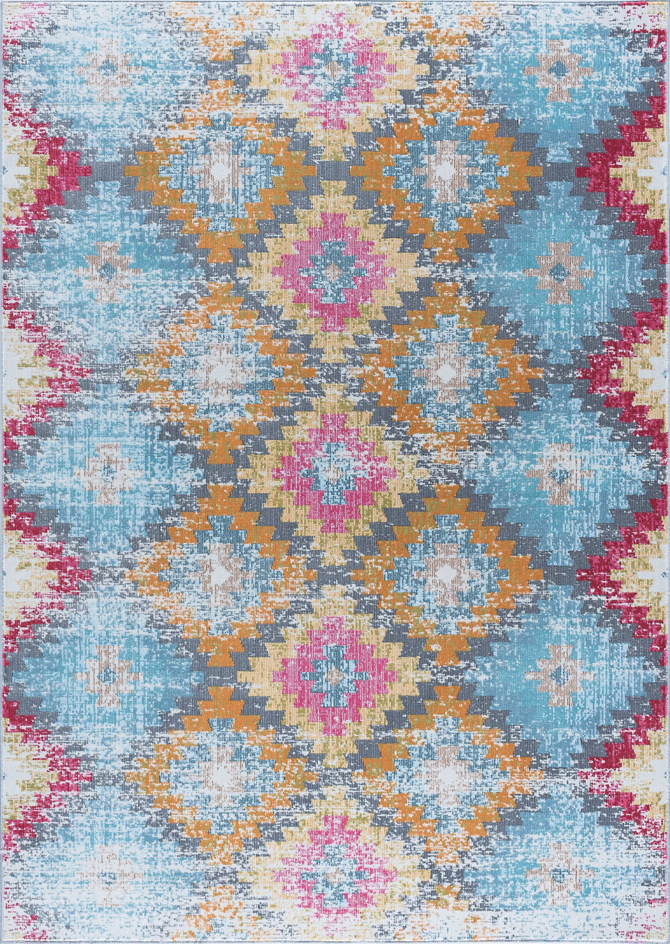 Transitional 5x8 Area Rug (5'3'' x 7'3'') Oriental Multi-Color Living Room Easy to Clean