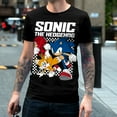 thumbnail image 2 of SONIC The Hedgehog Knuckles Miles Group T-Shirts w CHECKER FRAME for Adult - X-Large, 2 of 4