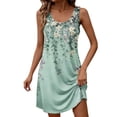 thumbnail image 5 of Dolkfu Crew Neck Summer&Fall dresses for women Sleeveless Multicolor Refined Mini Bodycon Dresses Botanical Minimalist Multicolor,L, 5 of 6
