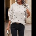 thumbnail image 4 of Suéteres de Lunares para Mujer, Jersey de Punto de Larga y Cuello Redondo. XL, 4 of 9