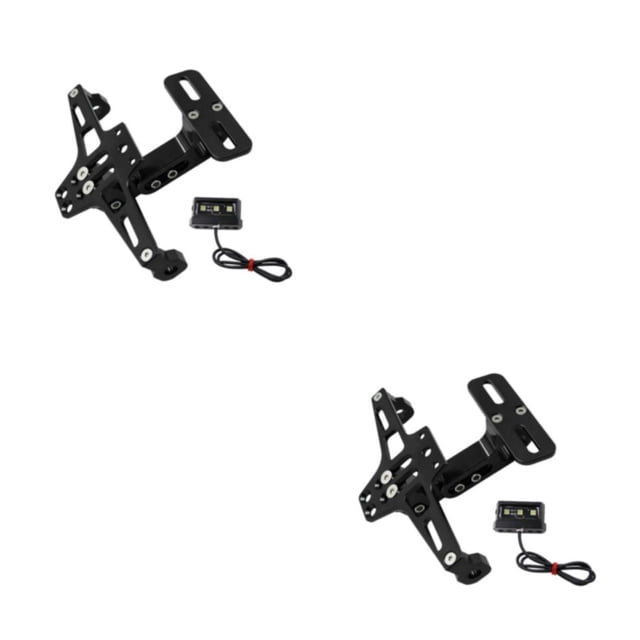 Soporte de luz de señal de giro Scienceny Accesorios para Motocicleta Marco de Matrícula Negro 2piezas