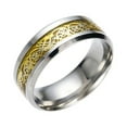 thumbnail image 1 of Fiudx Anillo de Acero Titanio con Anillo de Acero Inoxidable Dorado, 1 of 1