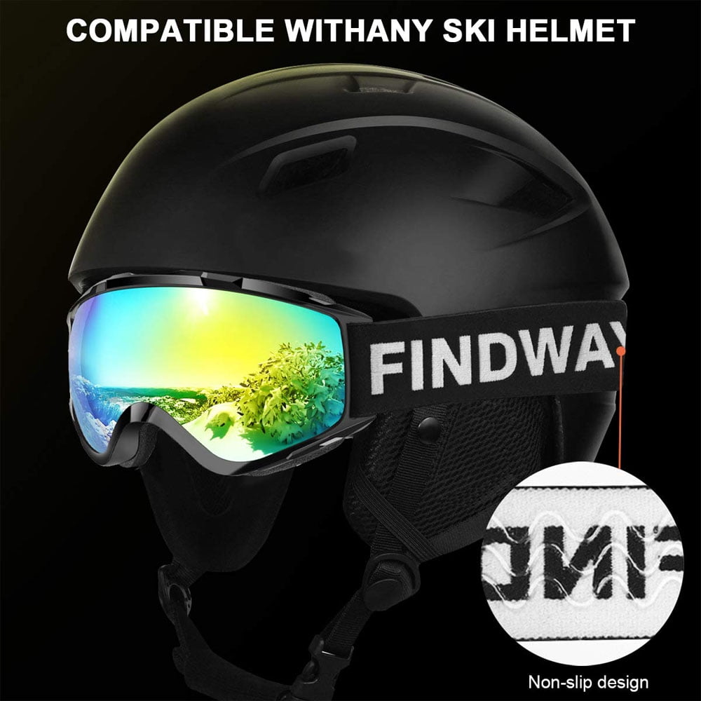Findway Kids Masque de ski Anti Uv Anti Fog Lunettes de ski Masque de ski  Otg Lunettes de ski Compatible avec le casque de snowboard de ski Sports  d'hiver