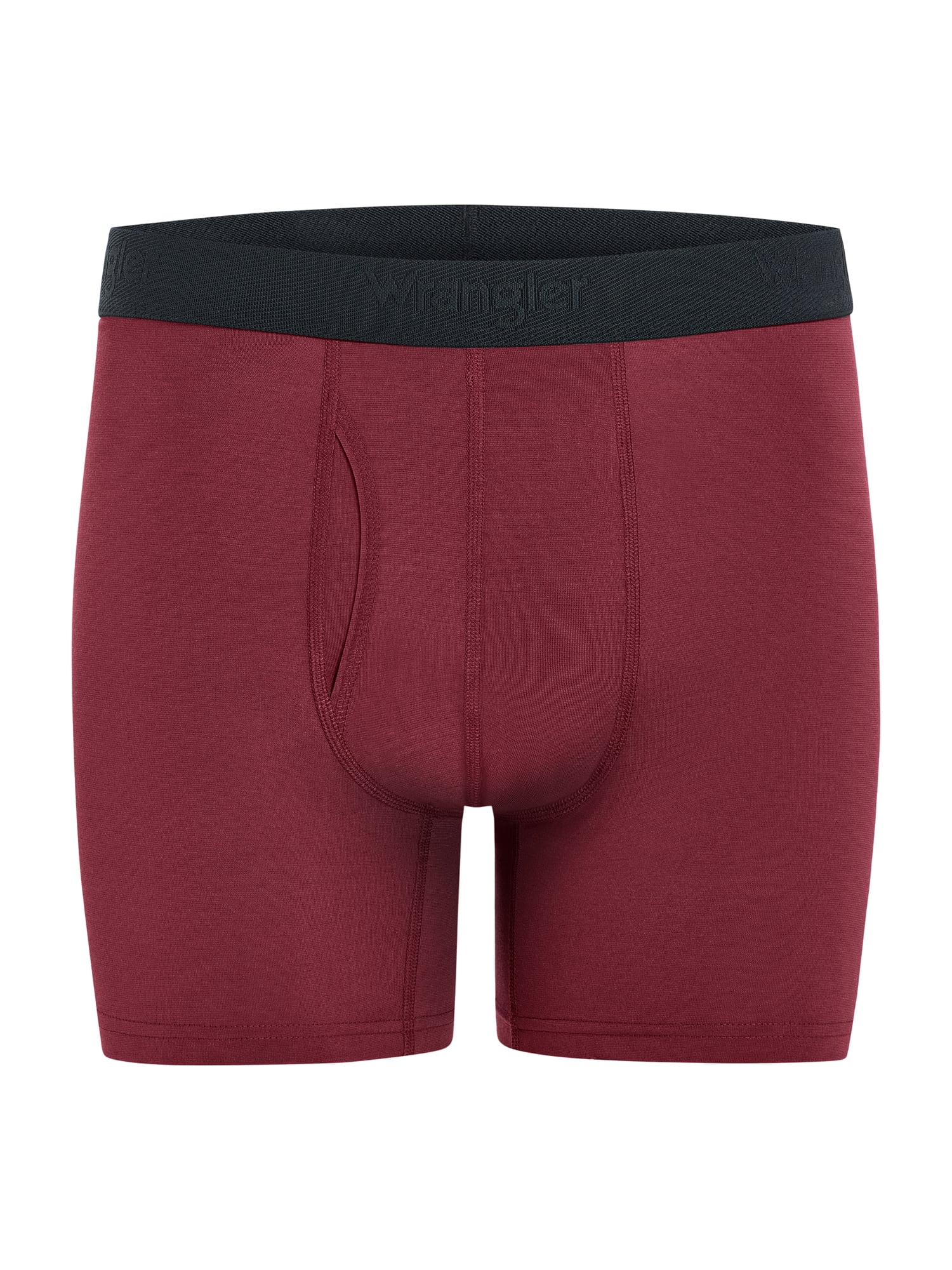 Wrangler Dry Flex 6" Wool Boxer Brief Men's Underwear, Large, Tibetan Red/Black/Charcoal, 3-Pack